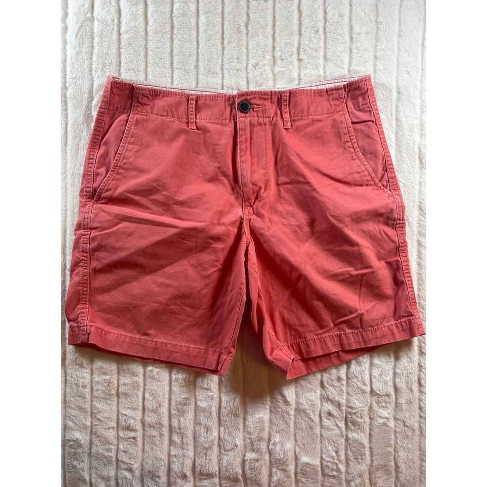 American Eagle‎ Mens Prep Shorts Size 33 Coral Casual Chino Flat Front